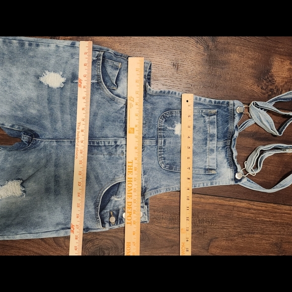 Distressed Denim Overalls - Picture 14 of 16